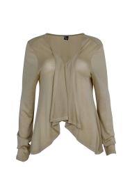 Kort vestje beige linnen look