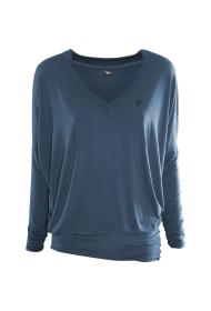 Top vlindermouwen blauw