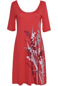 jurk rood wit flowers