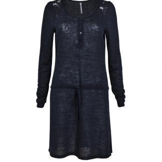 jurk met koord donkerblauw