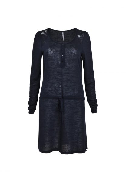 jurk met koord donkerblauw